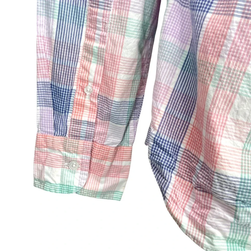 J.Crew Men's Medium Slim Untucked Multicolor Plaid Flex Wash L/S Button-Up Shirt